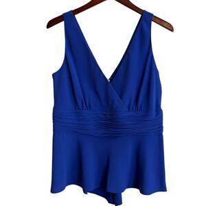 NEW Jones New York Blue Sleeveless Dressy Tank Blouse Size 14
